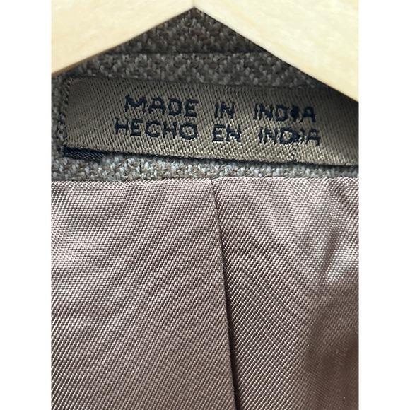 Stafford Wool Blazer Tweed Tan Herringbone Soft Sport Coat Jacket 40S - Picture 13 of 13